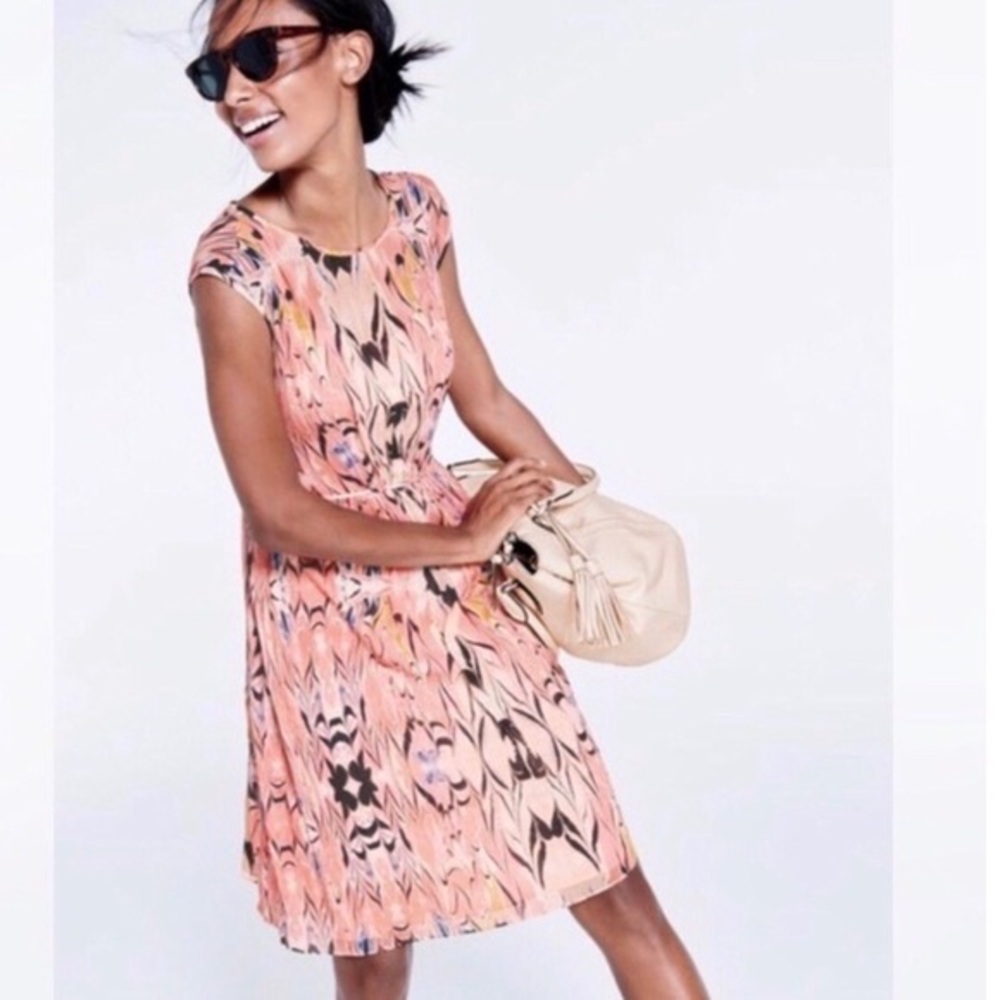 J. Crew Silk Chiffon Dress in Marble Print 00